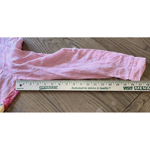 Soft Surroundings Women Eden Island Linen Shirt Size‎ Small Floral Loose Light - Picture 5 of 12